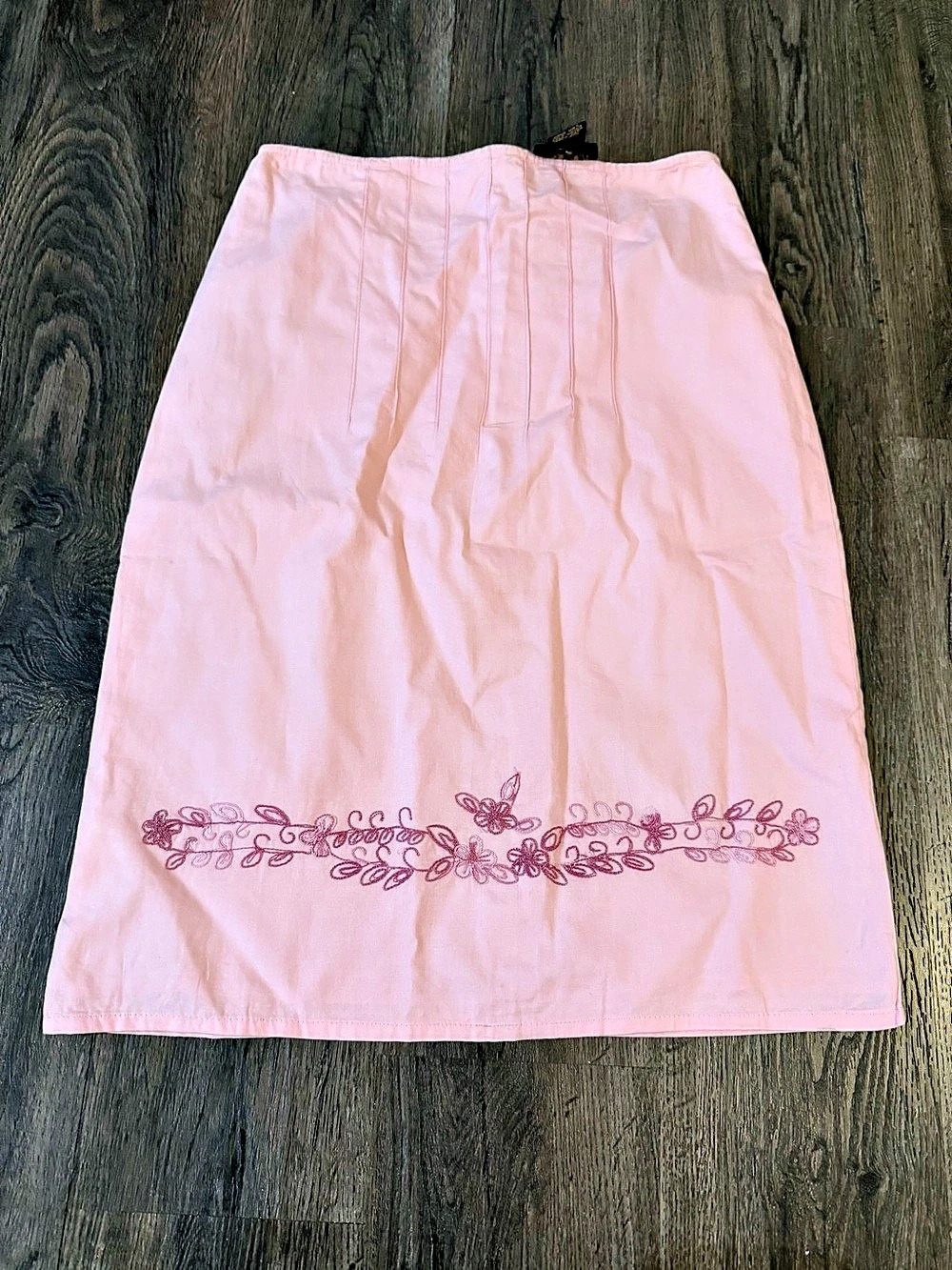 Vintage Y2K Passport Embroidered Cotton Skirt in Pink
